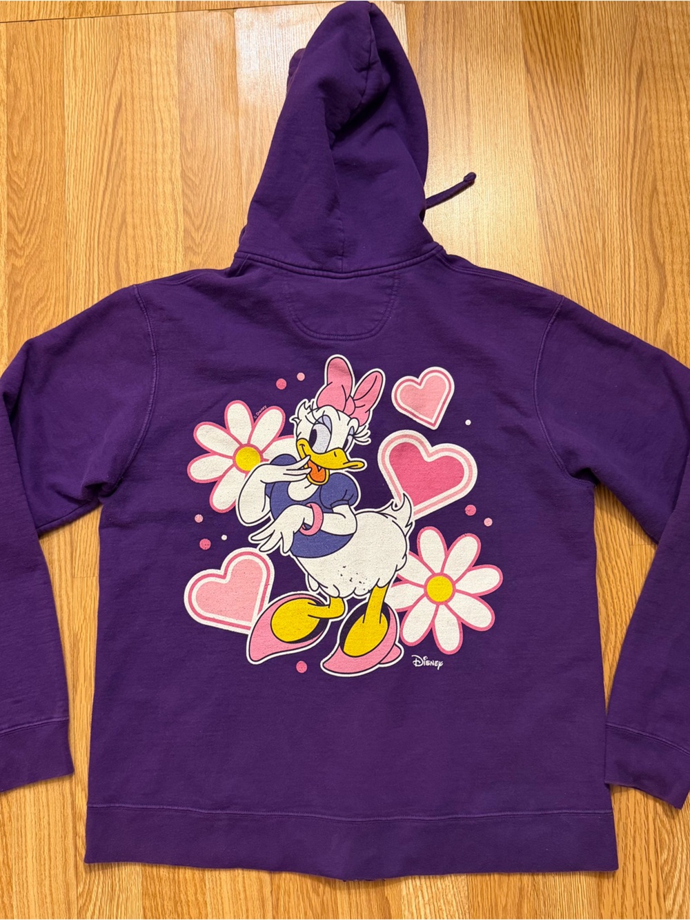 Disney Daisy Duck Purple Cozy Hoodie Full-Zipped Women’s Large Ring Spun